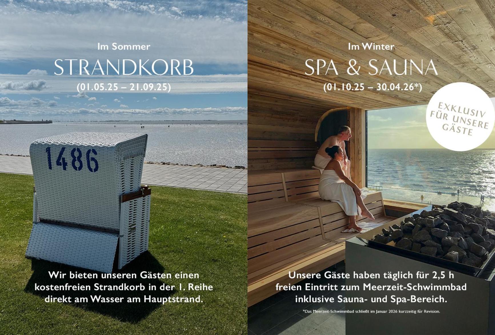 Seaside Rooms - Design-Apartment Mit Balkon & Parkplatz - Inklusive Strandkorb Direkt Am Wasser Und Spa & Sauna Saisonal Büsum Buitenkant foto